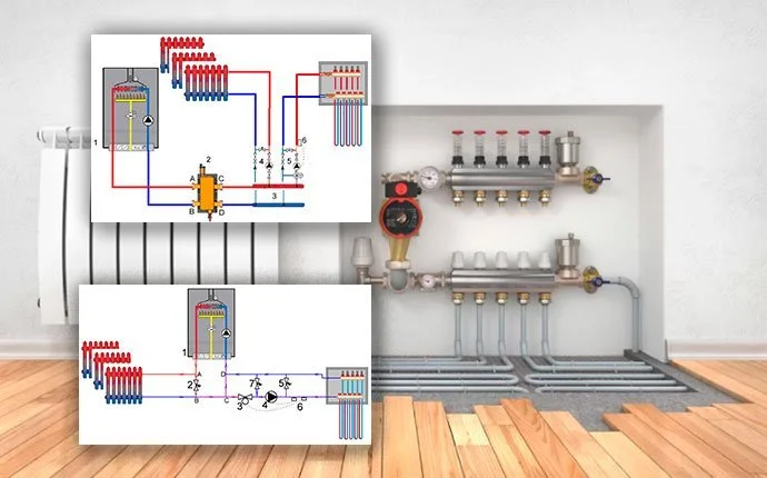 Типовые схемы отопления частных домов с фото